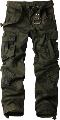 AKARMY Men's Cotton Casual Military Army Camo Combat Work Cargo Pants