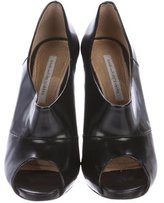 Thumbnail for your product : Diane von Furstenberg Leather Peep-Toe Booties