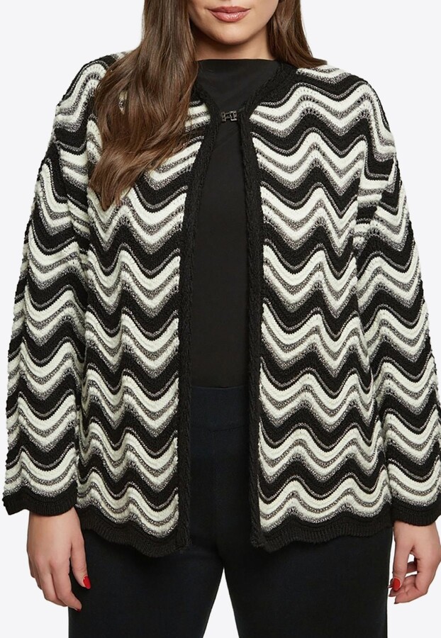 Mat Fashion Chevron Knit Open Cardigan
