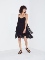 Thumbnail for your product : Raey Long-fringe Slip Dress - Black