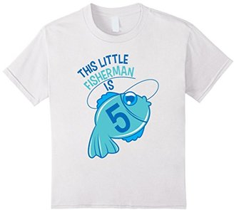 Kids 5th Birthday Boys Fishing T-Shirt Fish 5 Year Old