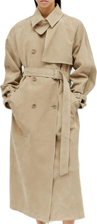Max Mara Quinto Double-Breasted Long Trench Coat