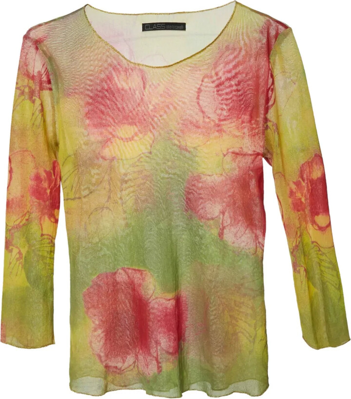 Class Roberto Cavalli Floral Long-Sleeve T-Shirt