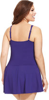 Thumbnail for your product : La Blanca Plus Size Twist-Front Ruched Swimdress