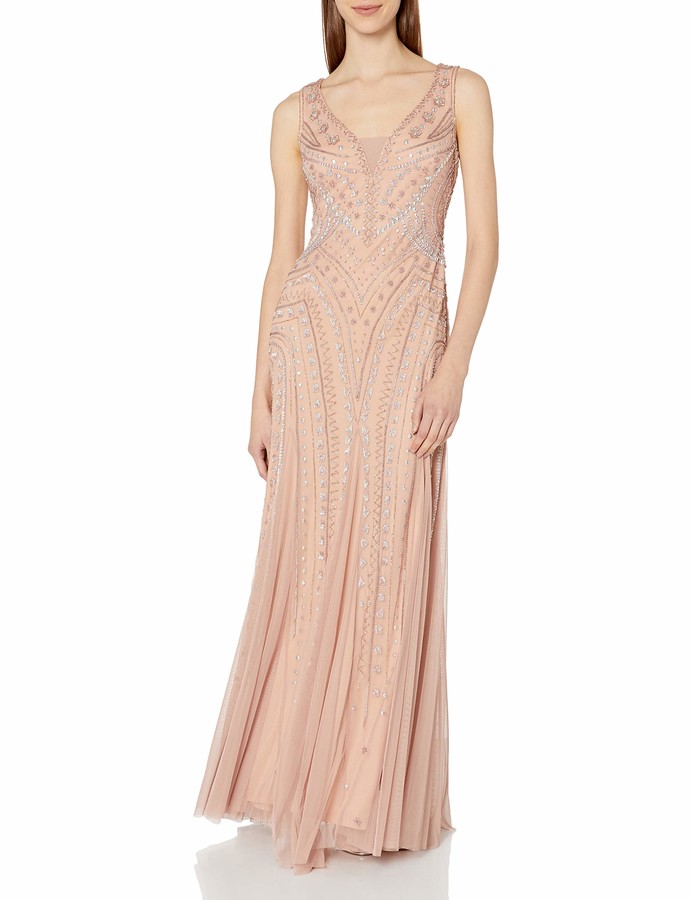 Adrianna Papell Women's Beaded Plunging V Neck Gown - ShopStyle Evening  Dresses