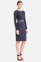 Thumbnail for your product : Akris Punto Jersey Pencil Skirt with Faux Leather Trim