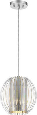Everly Quinn Acrylic And Steel Shade Hanging Globe Light