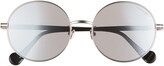 Thumbnail for your product : Moncler 56mm Mirrored Round Sunglasses