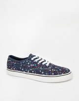 Thumbnail for your product : ASOS Plimsolls With Floral Print