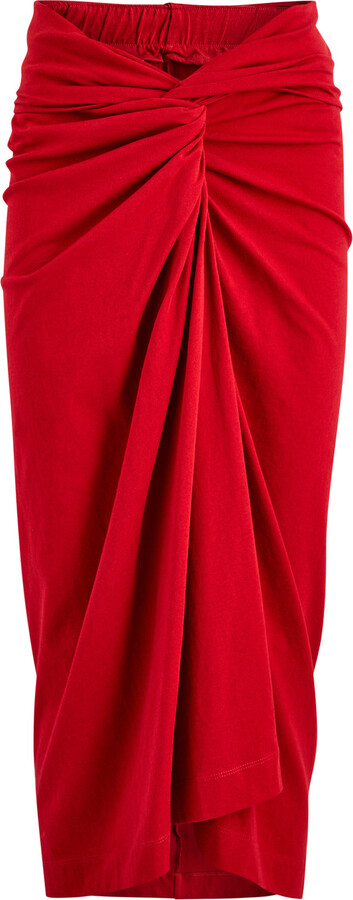 Dries Van Noten Herchive Twisted Cotton Midi Skirt