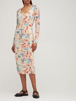 Thumbnail for your product : Ganni Printed mesh midi dress