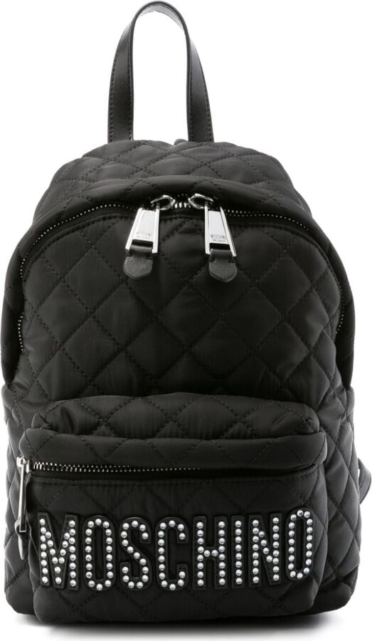 Moschino LogoEmbellished Quilted Backpack ShopStyle