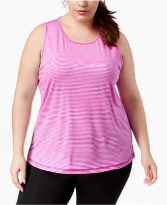 Ideology Plus Size Striped Sleeveless Tank, Created for Macy's