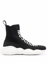 Thumbnail for your product : Moschino Logo Intarsia-Knit High-Top Sneakers