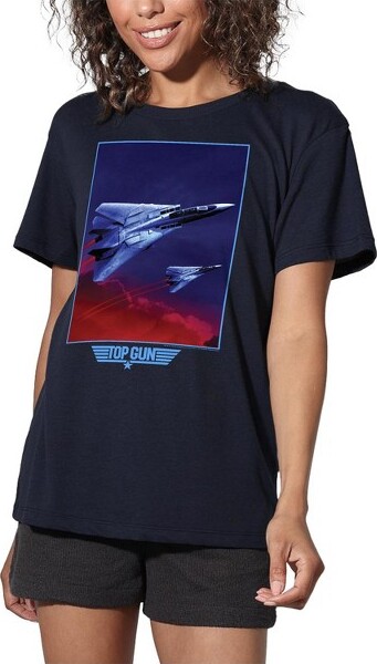 Top Gun Women'sTopGunCloudsLooseT-ShirtNavyMedium
