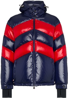 moncler striped hooded jacket