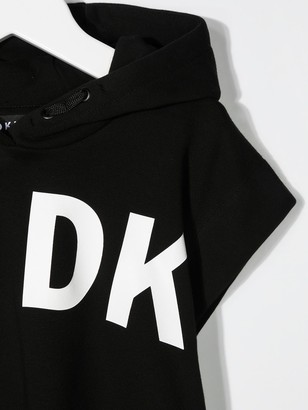 DKNY Logo Short-Sleeve Hooded Dress
