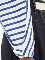 Thumbnail for your product : Lee Mathews - Ottilie Striped Cotton-poplin Shirt - Womens - Blue White