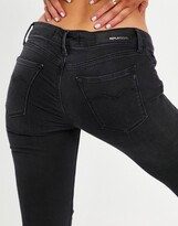 Thumbnail for your product : Replay Luz high waist skinny jeans with open hem in dark grey-No colour