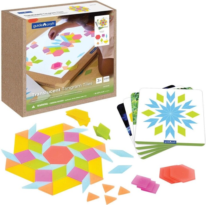 Kaplan Early Learning Company Translucent Tangram Tiles - 250 Pieces