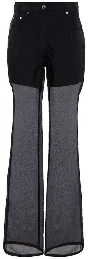 Helmut Lang Paneled high-rise bootcut pants