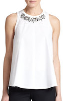 Thumbnail for your product : Rebecca Taylor Gem-Embellished Sleeveless Top
