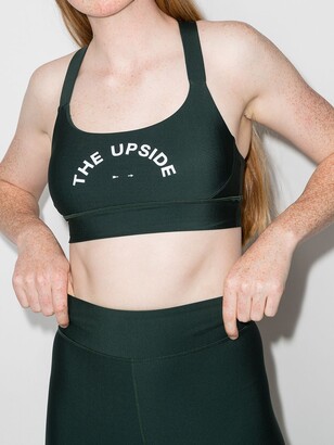 The Upside Paola logo print sports bra