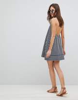 Thumbnail for your product : ASOS Design Halter Swing Sundress In Cut About Stripe