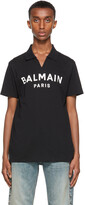 Thumbnail for your product : Balmain Black Printed Logo Polo