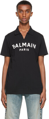 Balmain Black Printed Logo Polo