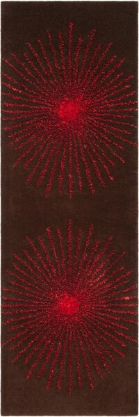 Safavieh SohoSOH655HandTuftedIndoorRunnerRug-Brown/Red-2'6\