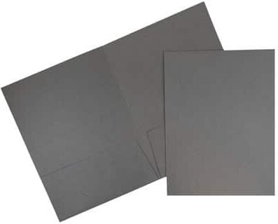 JAM Paper Gray 2-Pocket Textured Linen Business Folders