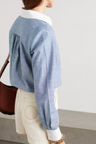 Thumbnail for your product : Chloé Scalloped Cotton-chambray Shirt - Light denim
