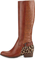 Thumbnail for your product : Sesto Meucci Mamie Mixed-Media Knee Boot, Tan