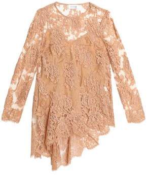 Zimmermann Asymmetric Lace-Layered Cotton-Blend Tunic