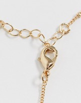 Thumbnail for your product : ASOS DESIGN pack of 4 anklets with fine curb chain and crystal disc charms in gold tone