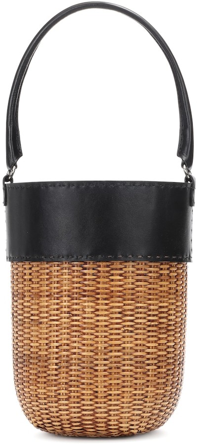 Kayu Lucie leather-trimmed bucket bag - ShopStyle