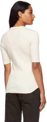 Hope Off-White Rib Knit Cotton T-Shirt