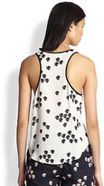 Thumbnail for your product : A.L.C. Anise Silk Printed Racerback Tank