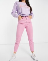 Thumbnail for your product : Stradivarius slim mom jean with stretch in pink