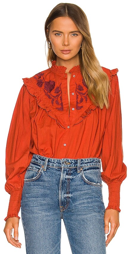 Free People Top Embroidered | Shop the world's largest collection 