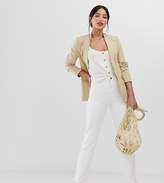 Thumbnail for your product : ASOS Tall DESIGN Tall Florence authentic straight leg jeans in bone chalky white