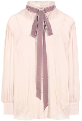 See by Chloe Crêpe georgette blouse with velvet pussy bow