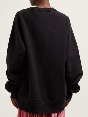 Calvin Klein Jaws Raw-hem Cotton-jersey Sweatshirt - Womens - Black