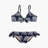 Thumbnail for your product : J.Crew Girls' tie-front bikini set in elephant print