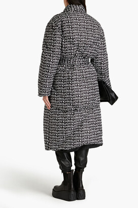 KHRISJOY Oversized belted printed shell down coat