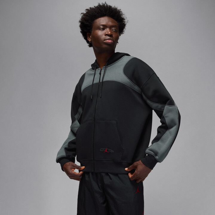 Men's Jordan Oversized Full-Zip Hoodie in Black | IH7559-010