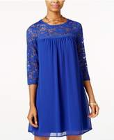 Thumbnail for your product : As U Wish Juniors' Lace-Trim Shift Dress