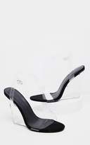 Thumbnail for your product : PrettyLittleThing Black Clear Wedge Strappy Sandal