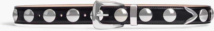 Benny Belt with Studs in Black Leather and Silver